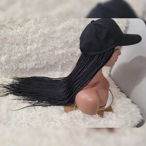 Black Braided Wig with Cap